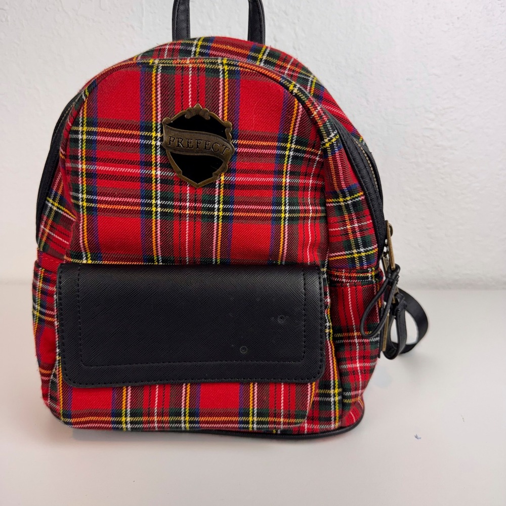 Loungefly Harry Potter Red Tartan Plaid Prefect Mini Backpack Hogwarts Bag